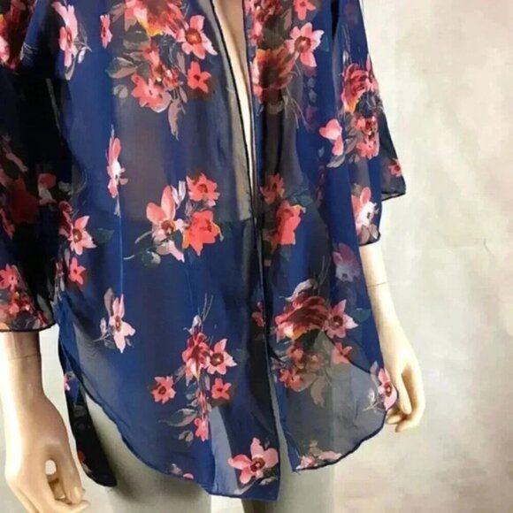 Floral Semi-Sheer Kimono Cover-Up NWT SMALL - Picture 3 of 5
